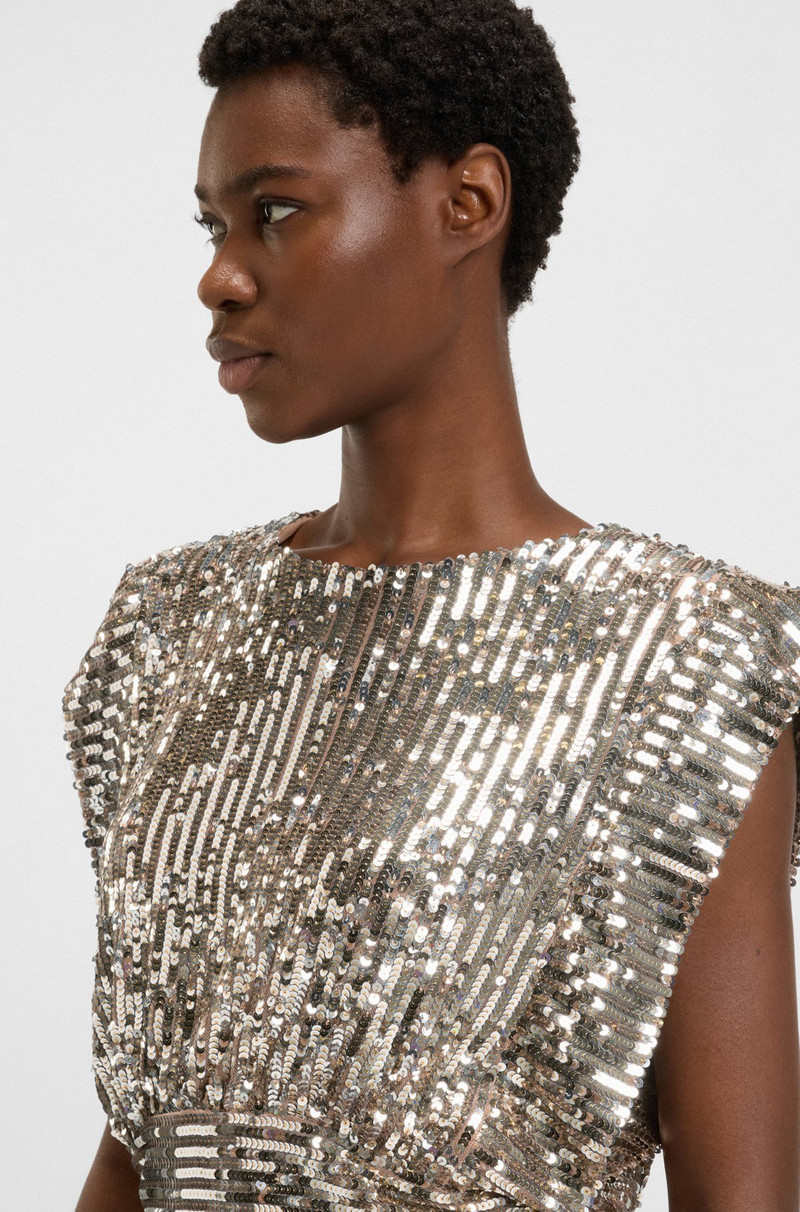 SEQUIN TOP WITH SHOULDER PADS 4