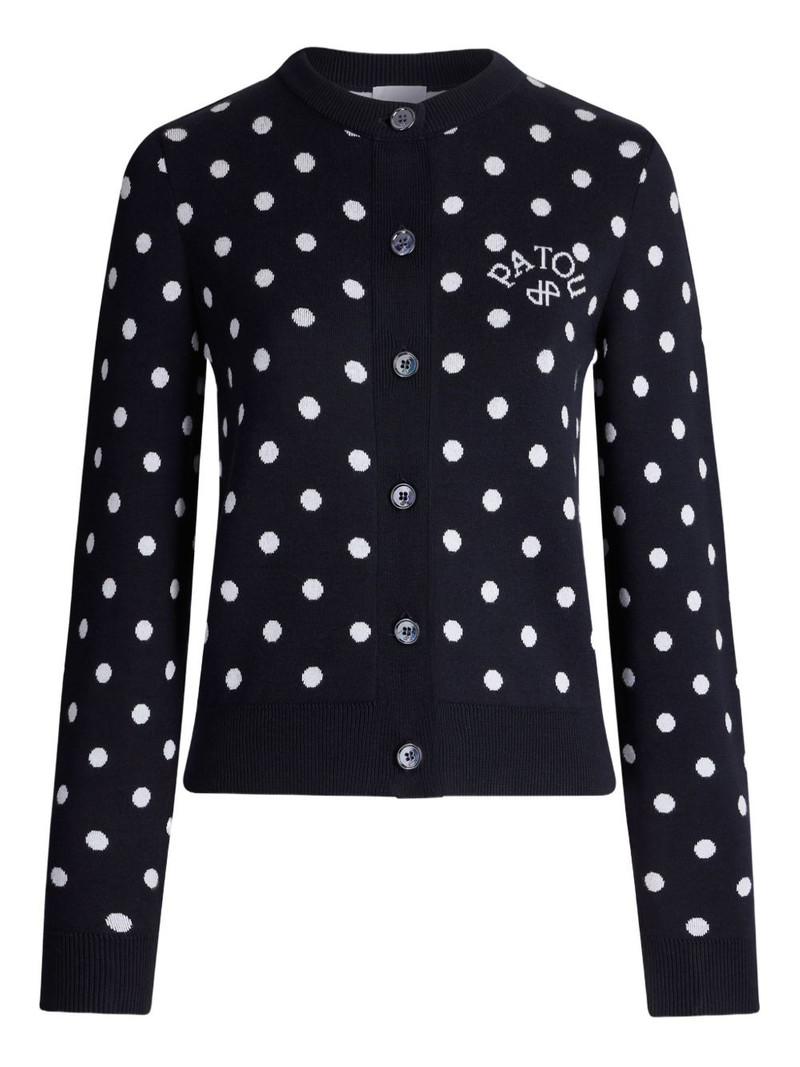 polka-dot buttoned cardigan 1