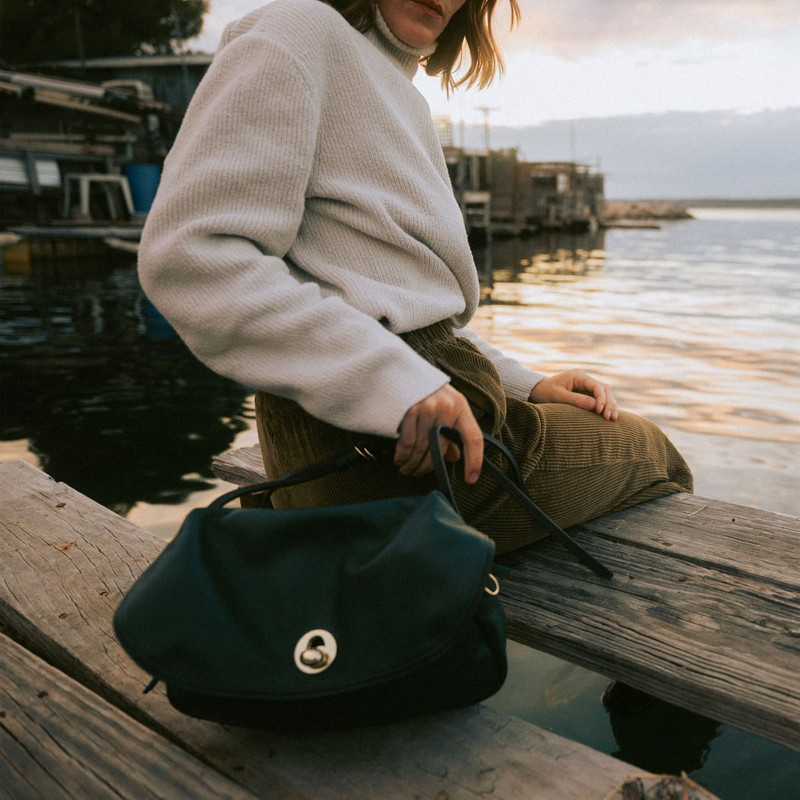 JANICE SOFT MUSETTE S BAG  -  SERPENTINE GREEN 9