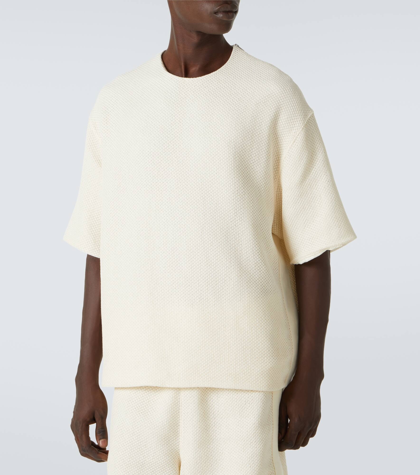 Zip-detail cotton-blend jersey T-shirt - 3