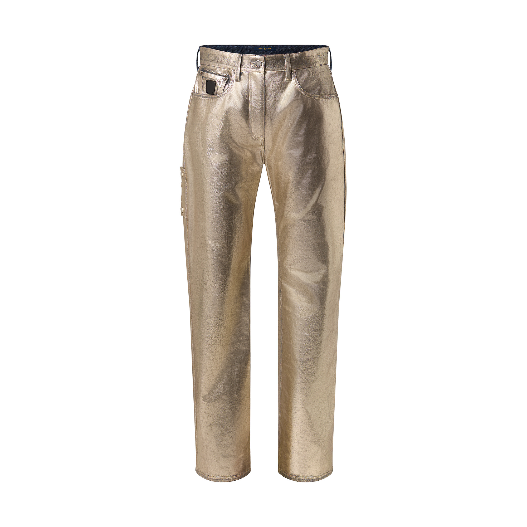 Metallized Denim Straight-Cut Jeans - 1