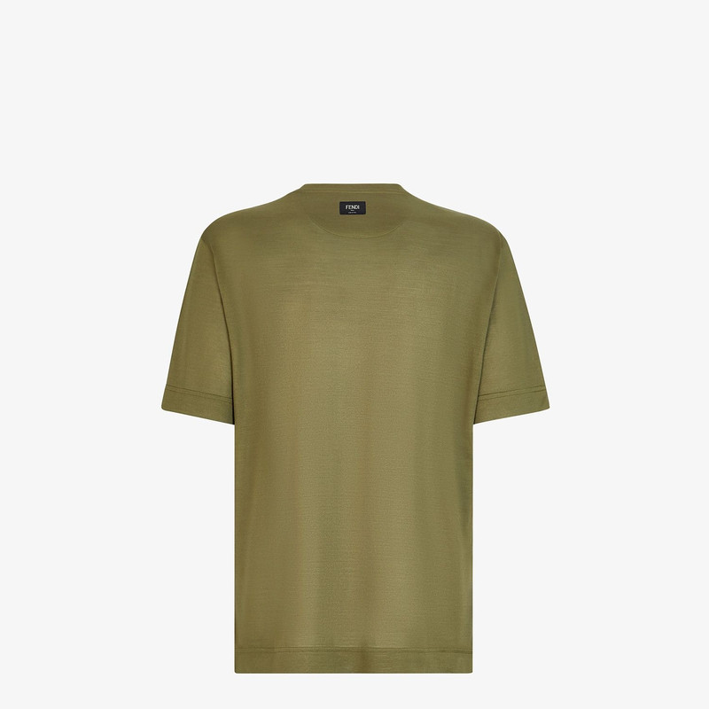 FENDI Green silk T-shirt outlook
