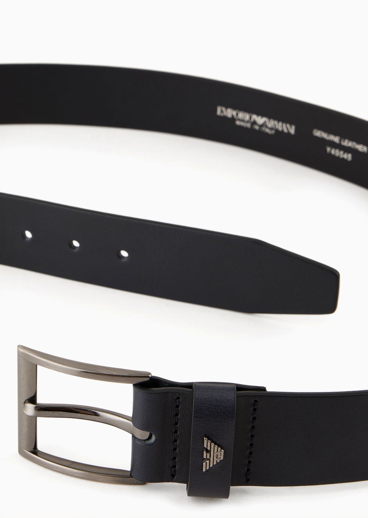 Tumbled-leather belt with oversized logo lettering - 2