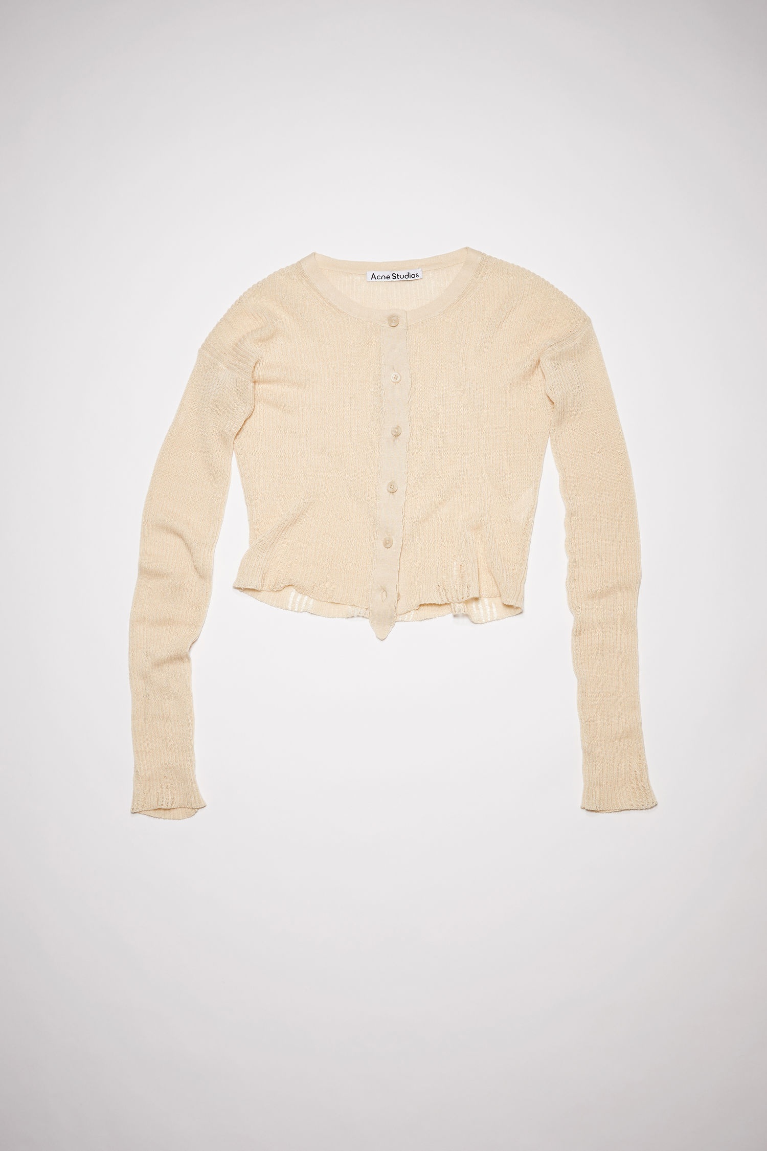 Linen blend cardigan - Oat beige - 1