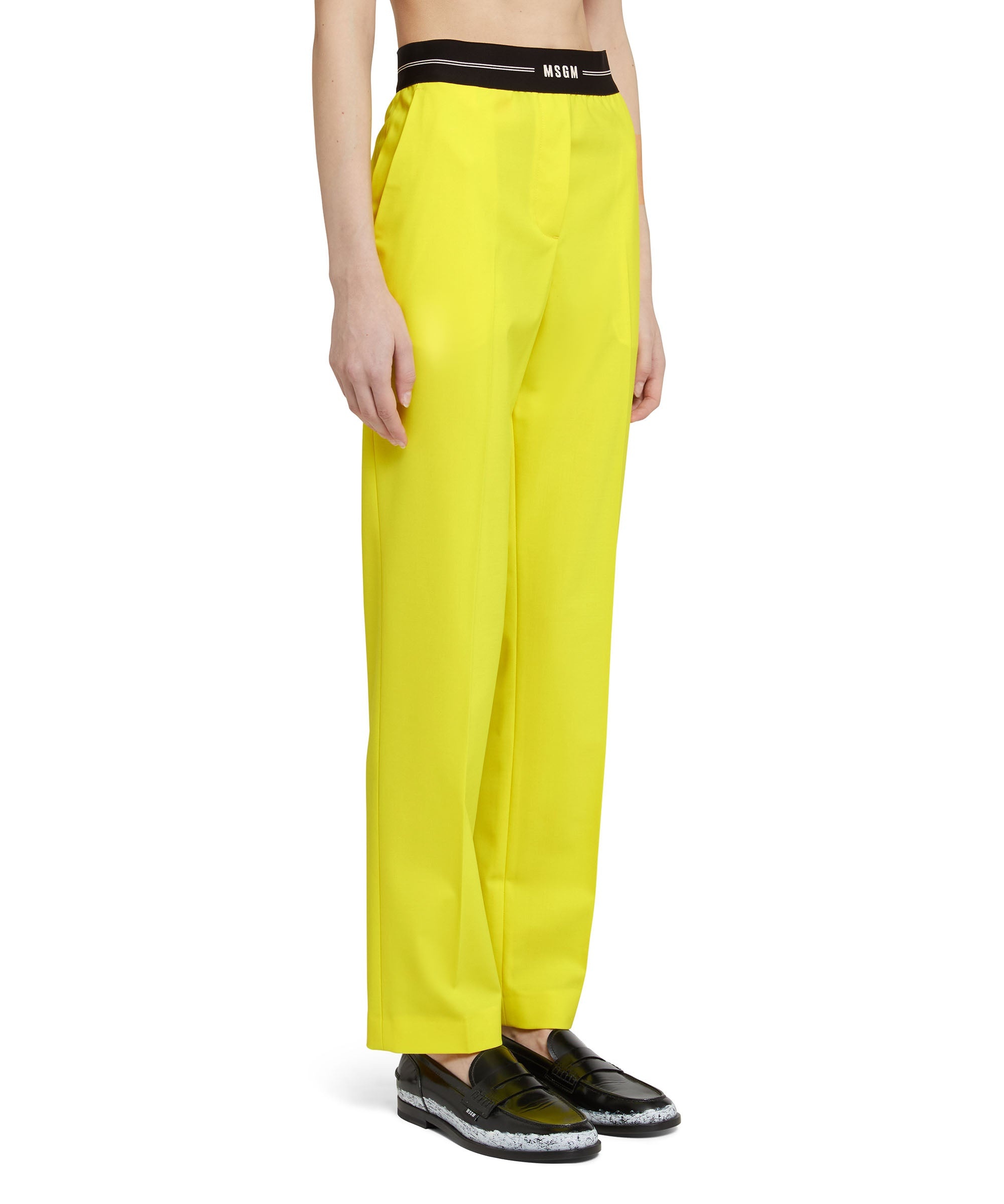 Slim-fit pants with logoed elastic waistband - 4