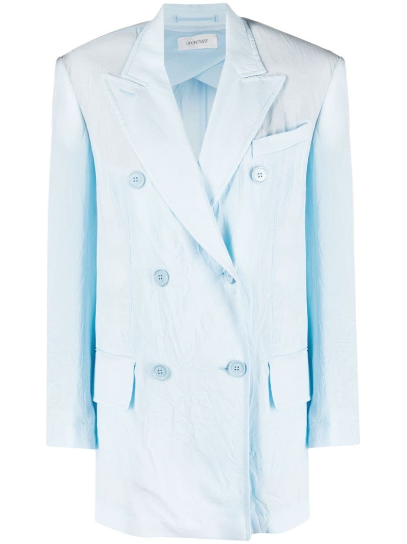 fitted double-breasted button blazer 1