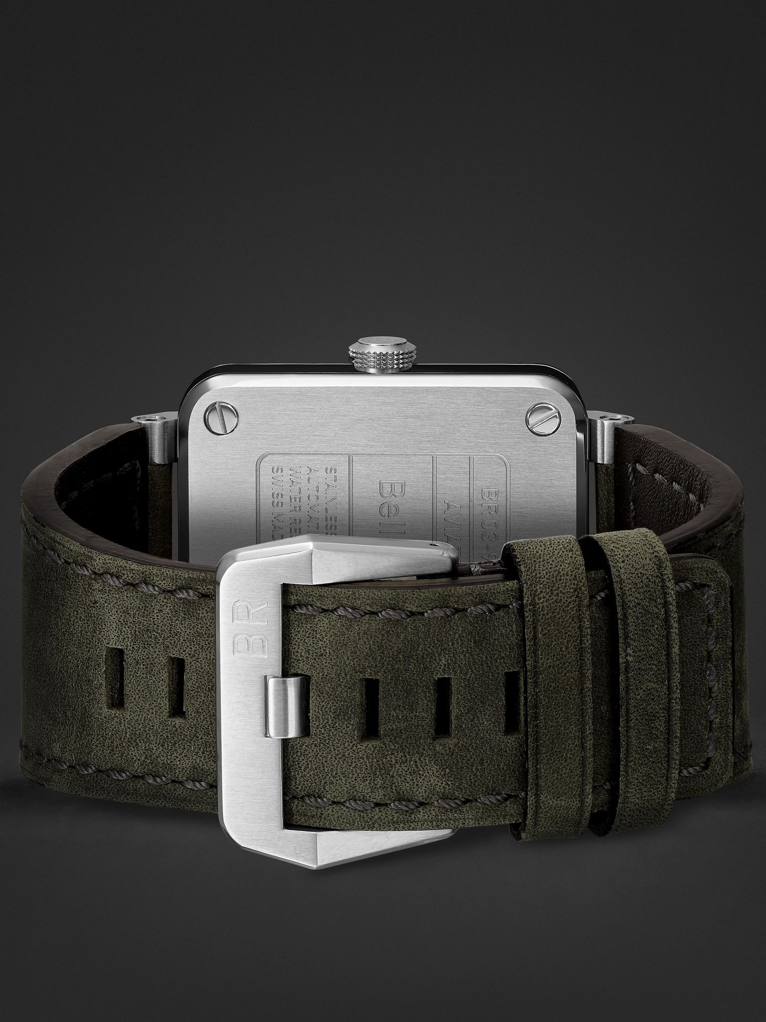 BR 03-92 Grey Lum Automatic 42mm Stainless Steel and Leather Watch, Ref. No. BR0392-GC3-ST/SCA Black - 6