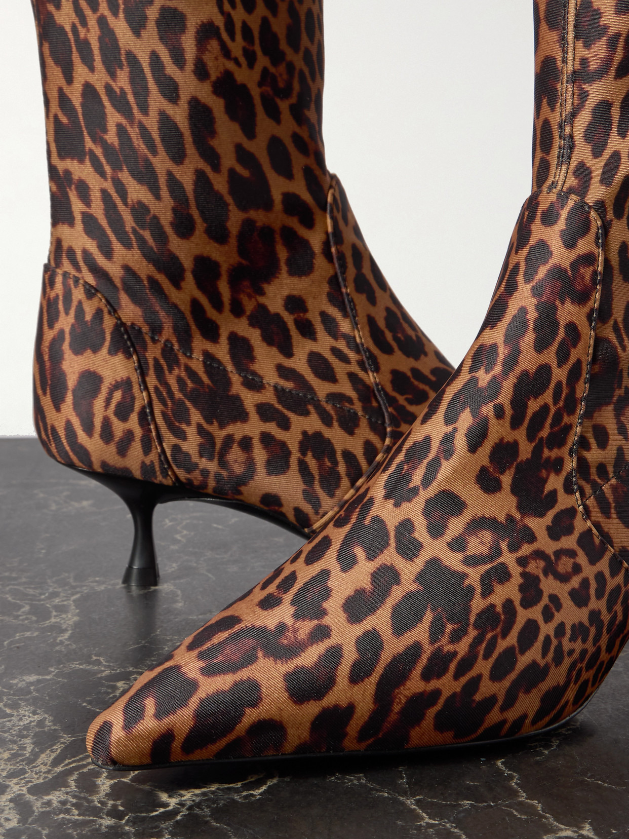Naomi Leopard-print Scuba Ankle Boots - 4