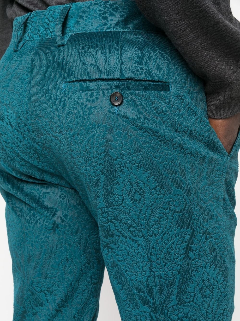 paisley-print flared velvet trousers - 5