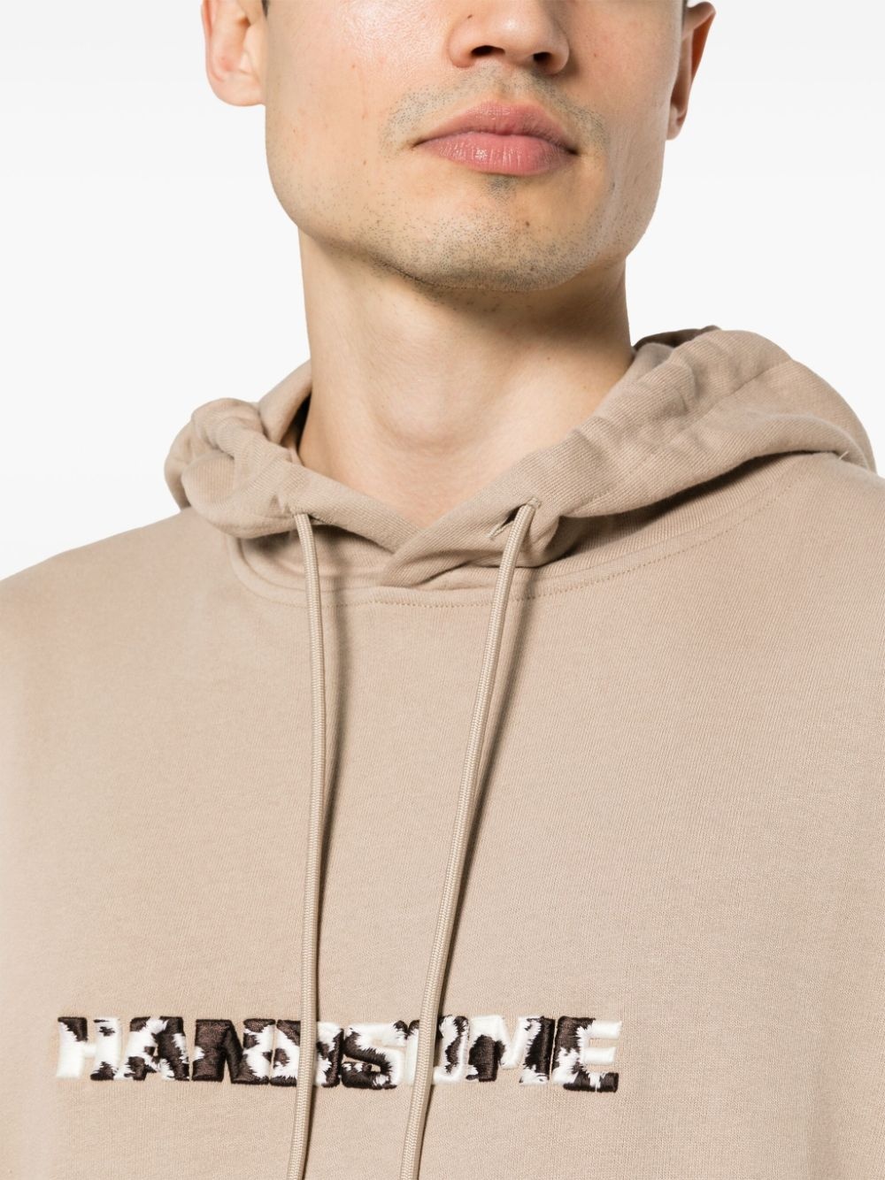 embroidered-slogan cotton hoodie - 5