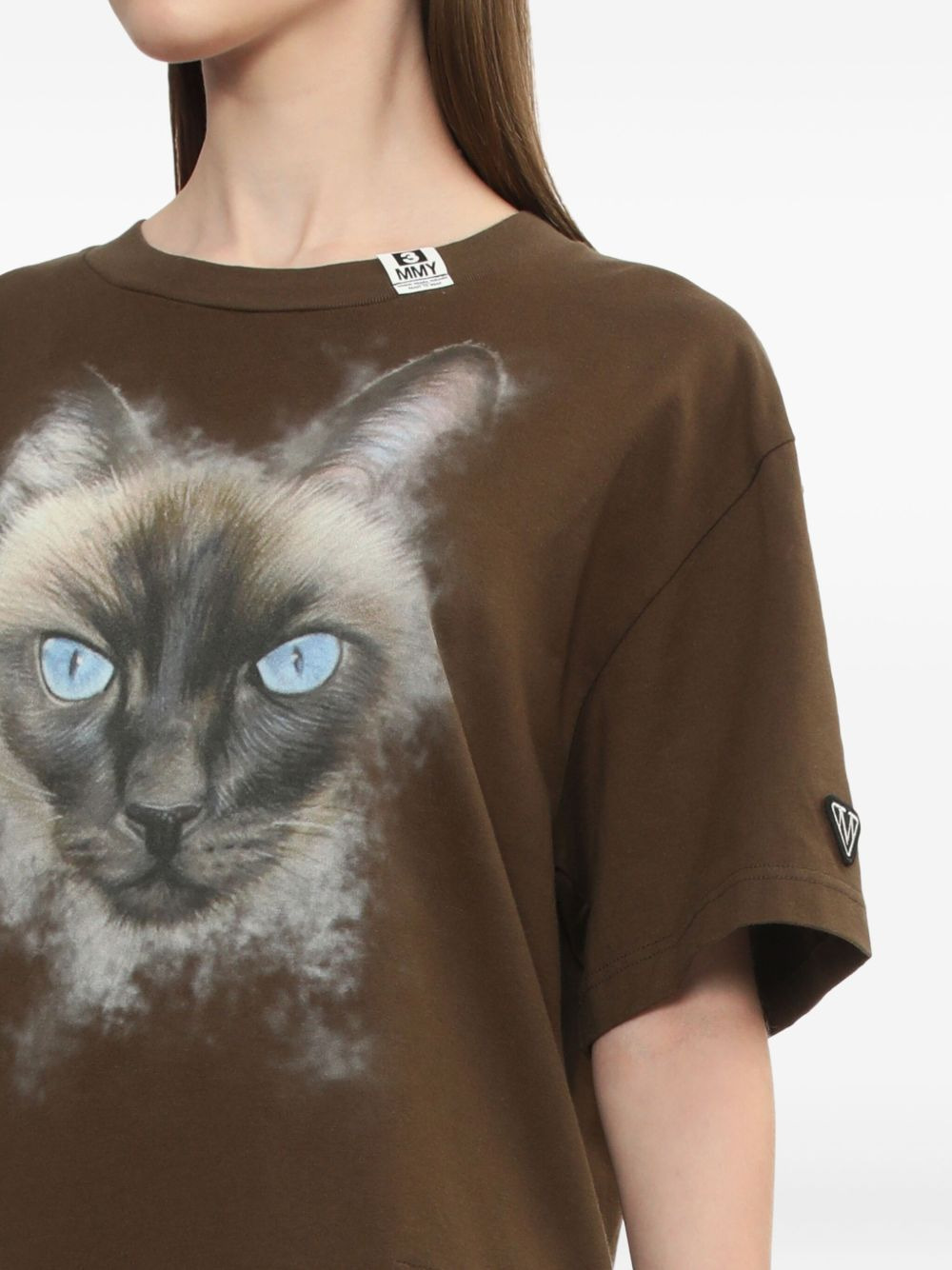 cat-print cotton T-shirt - 5