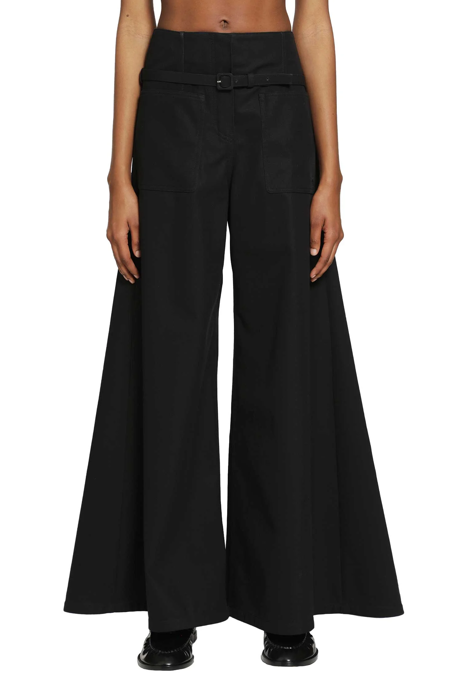 Cotton Canvas Palazzo Pants - 1