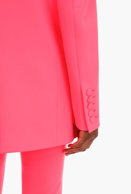 Neon pink boyfriend jacket with double-breasted closure - 8