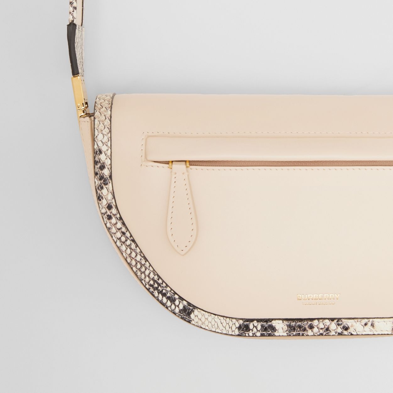 Small Leather and Python Print Olympia Bag - 2