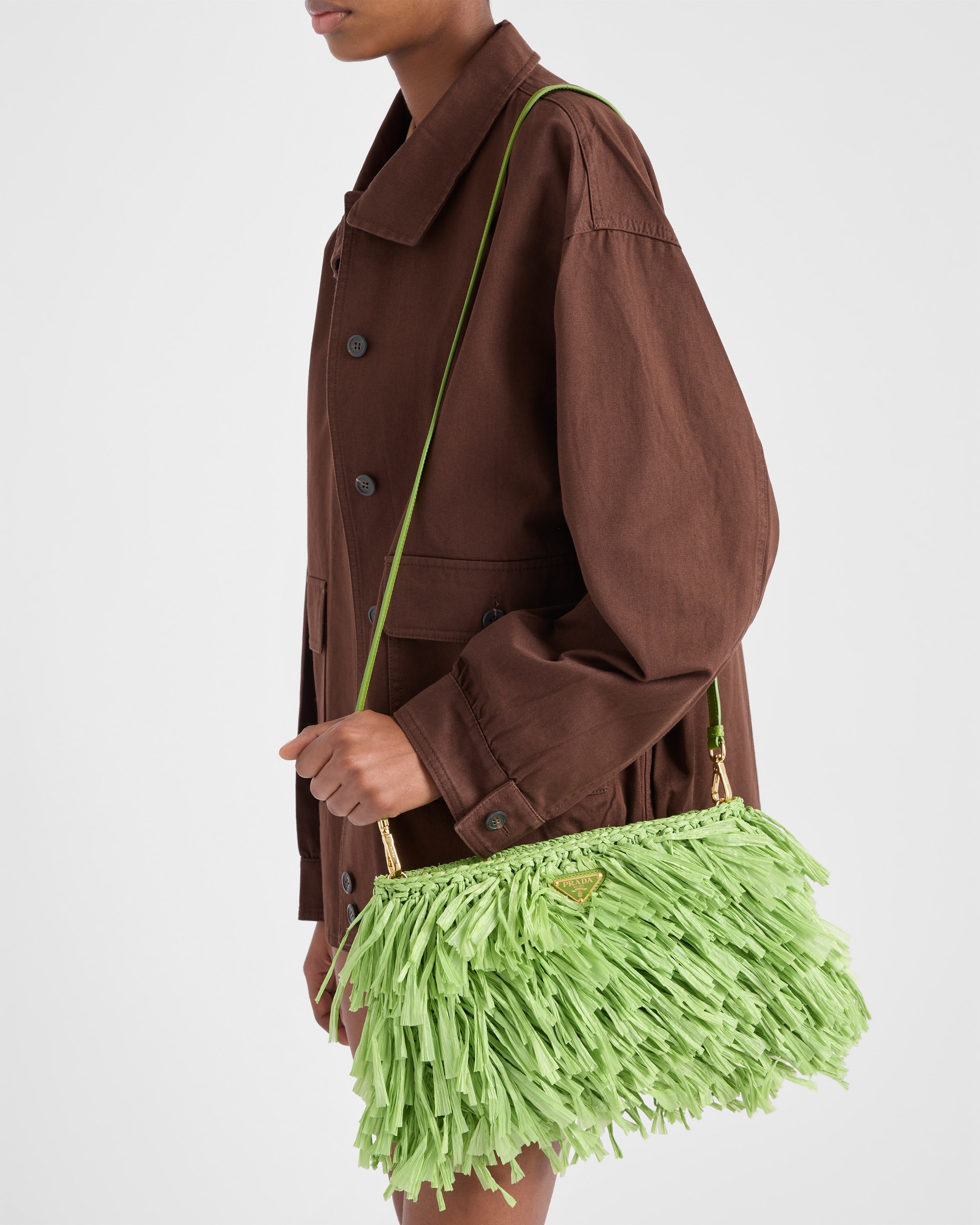 Medium fringed crochet clutch - 8