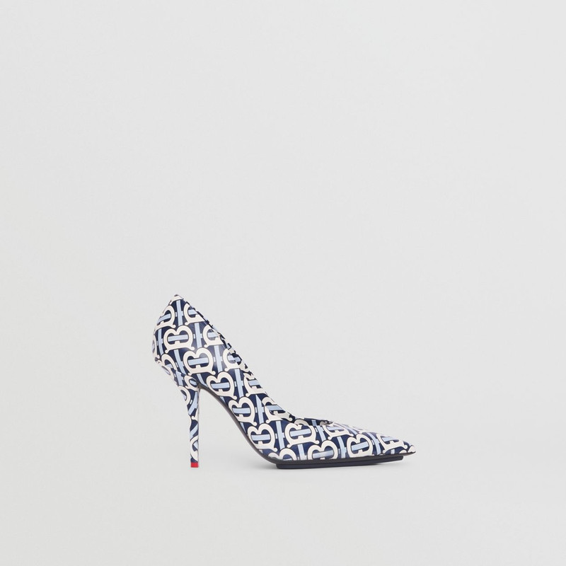 Burberry Monogram Print Lambskin Point-toe Pumps outlook