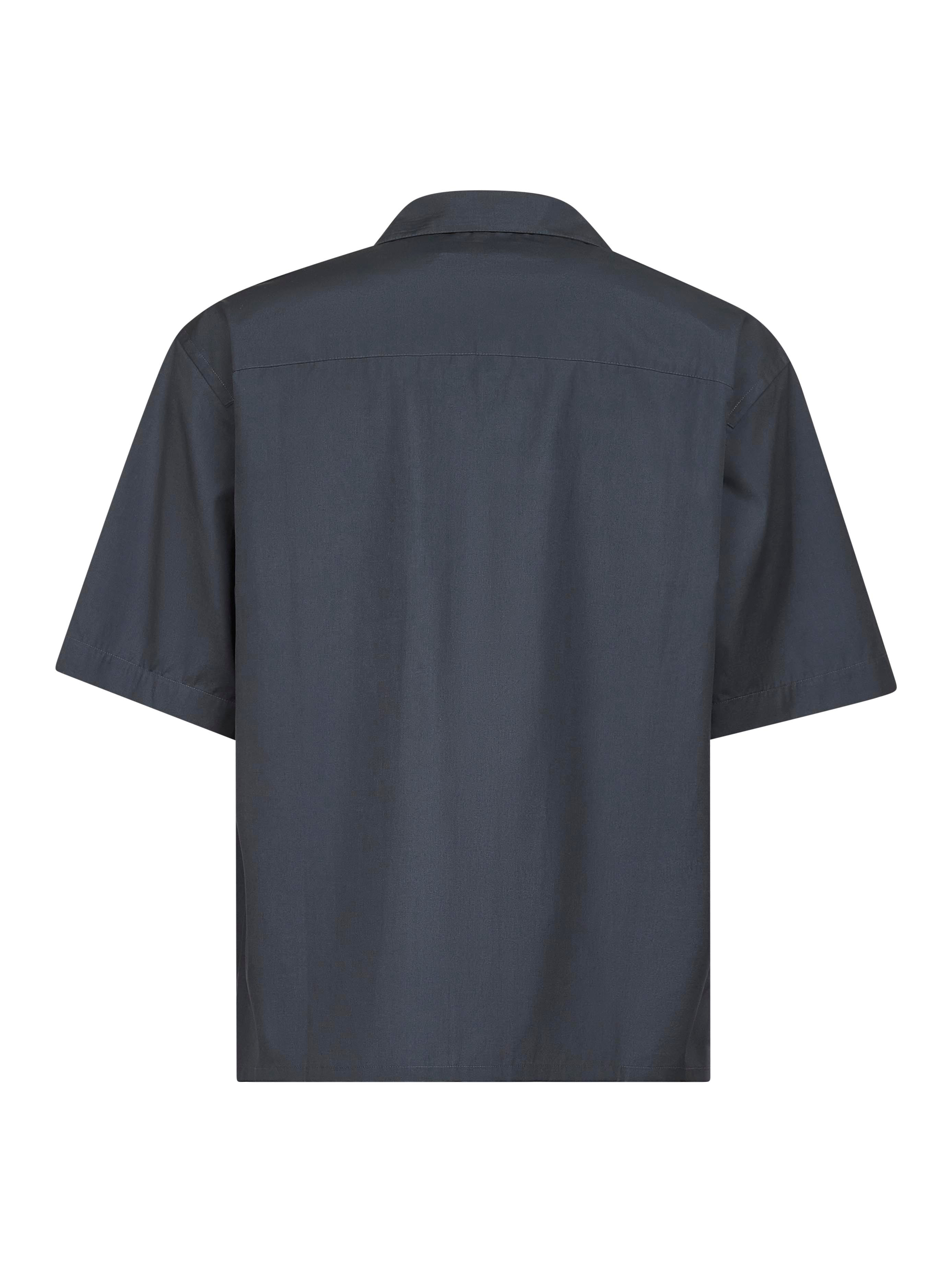 Grey organic poplin bowling shirt - 2