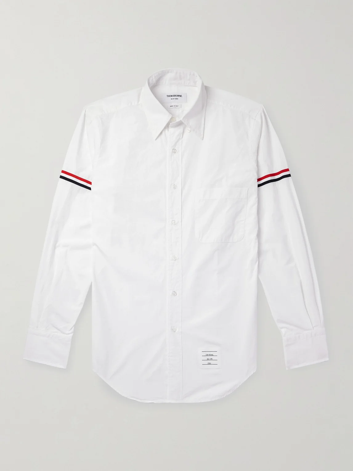 Button-Down Collar Grosgrain-Trimmed Cotton-Poplin Shirt - 1