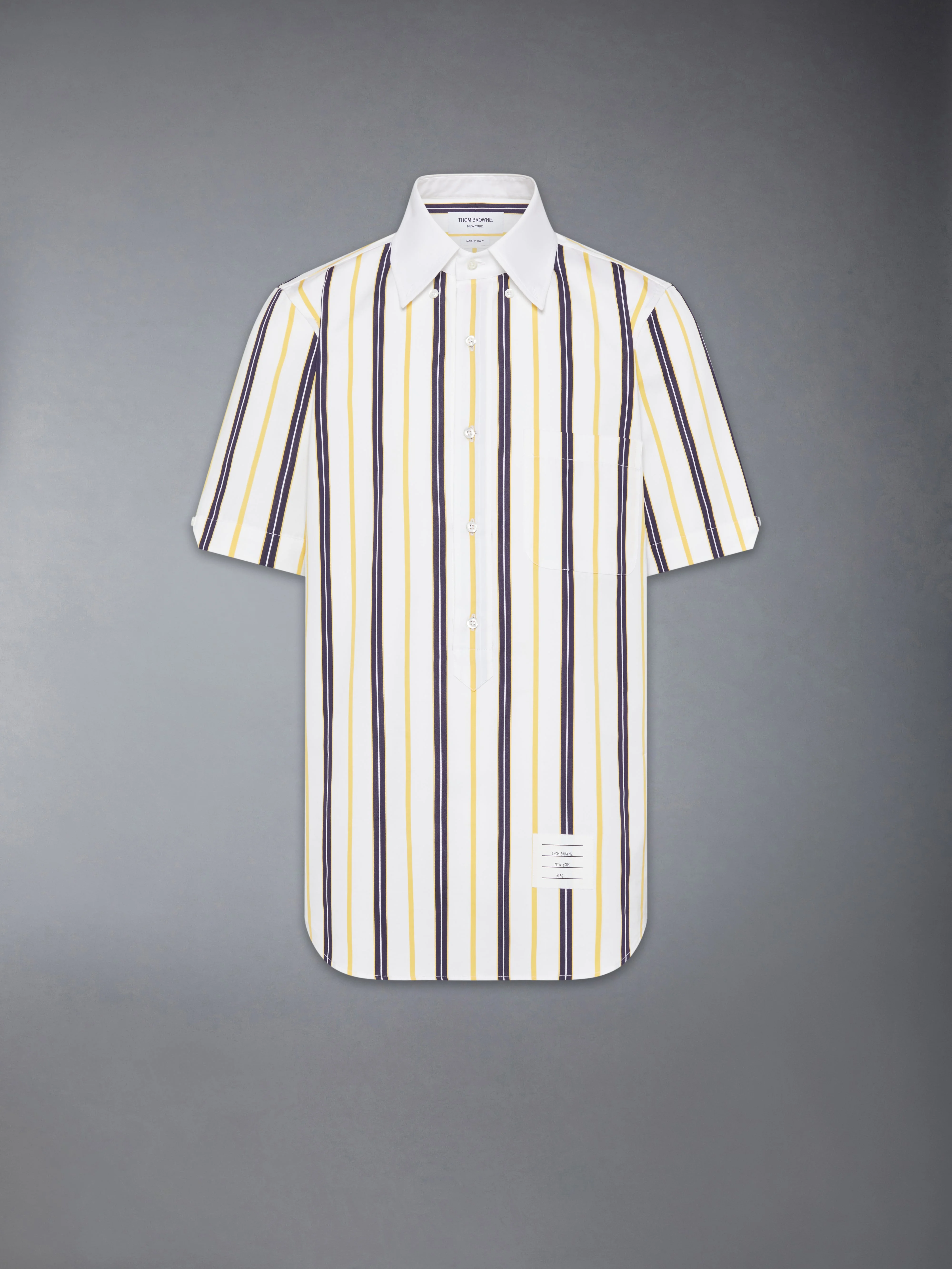 REPP STRIPE POPLIN SHORT SLEEVE SHIRT - 1