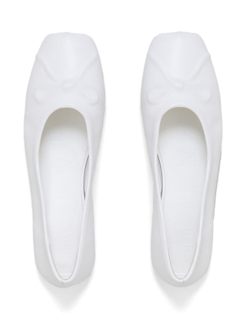 bow-embossed leather ballerina shoes - 4