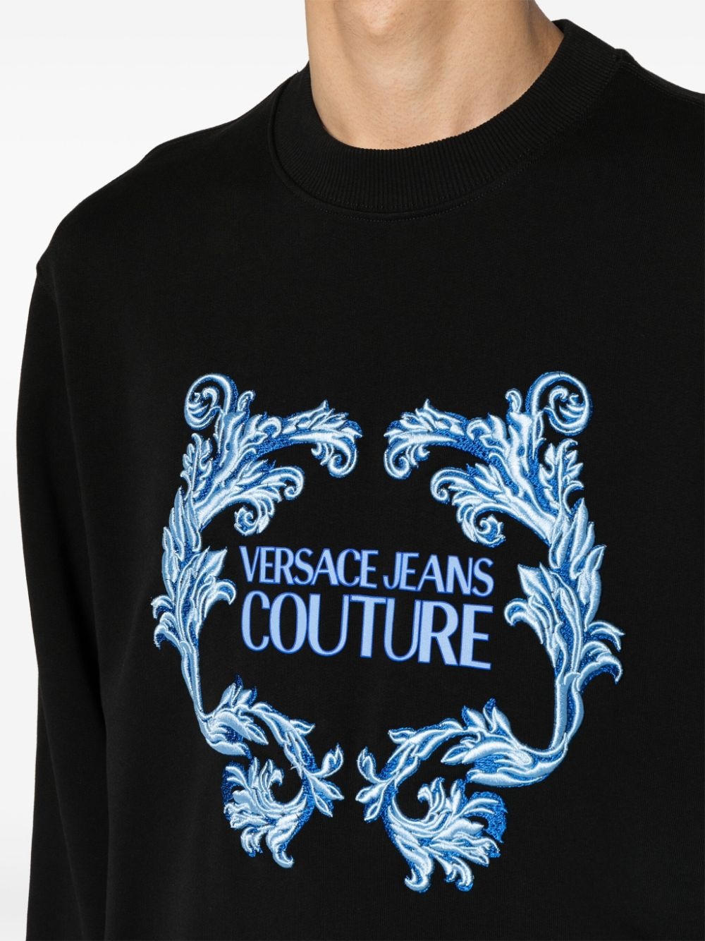 embroidered-motif cotton sweatshirt - 5