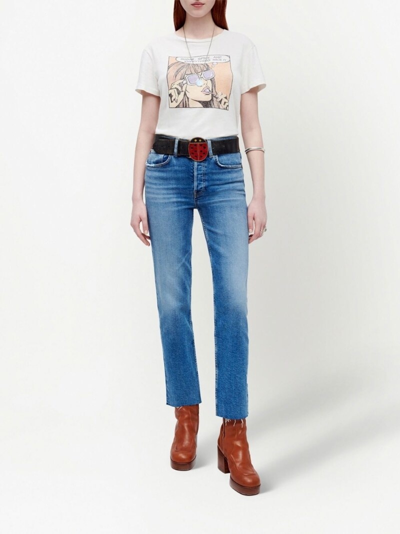 high-rise cropped jeans - 2