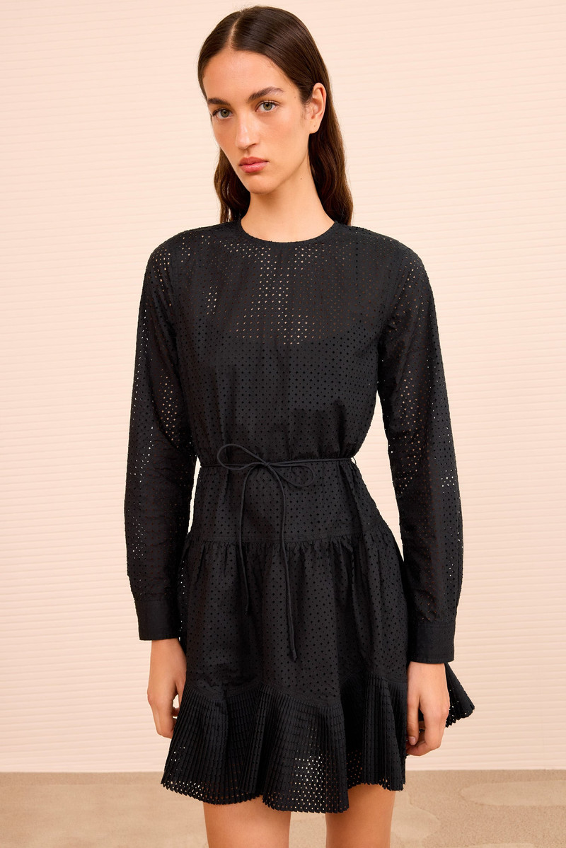 ULLA JOHNSON Candace Long Sleeve Belted Mini Dress outlook