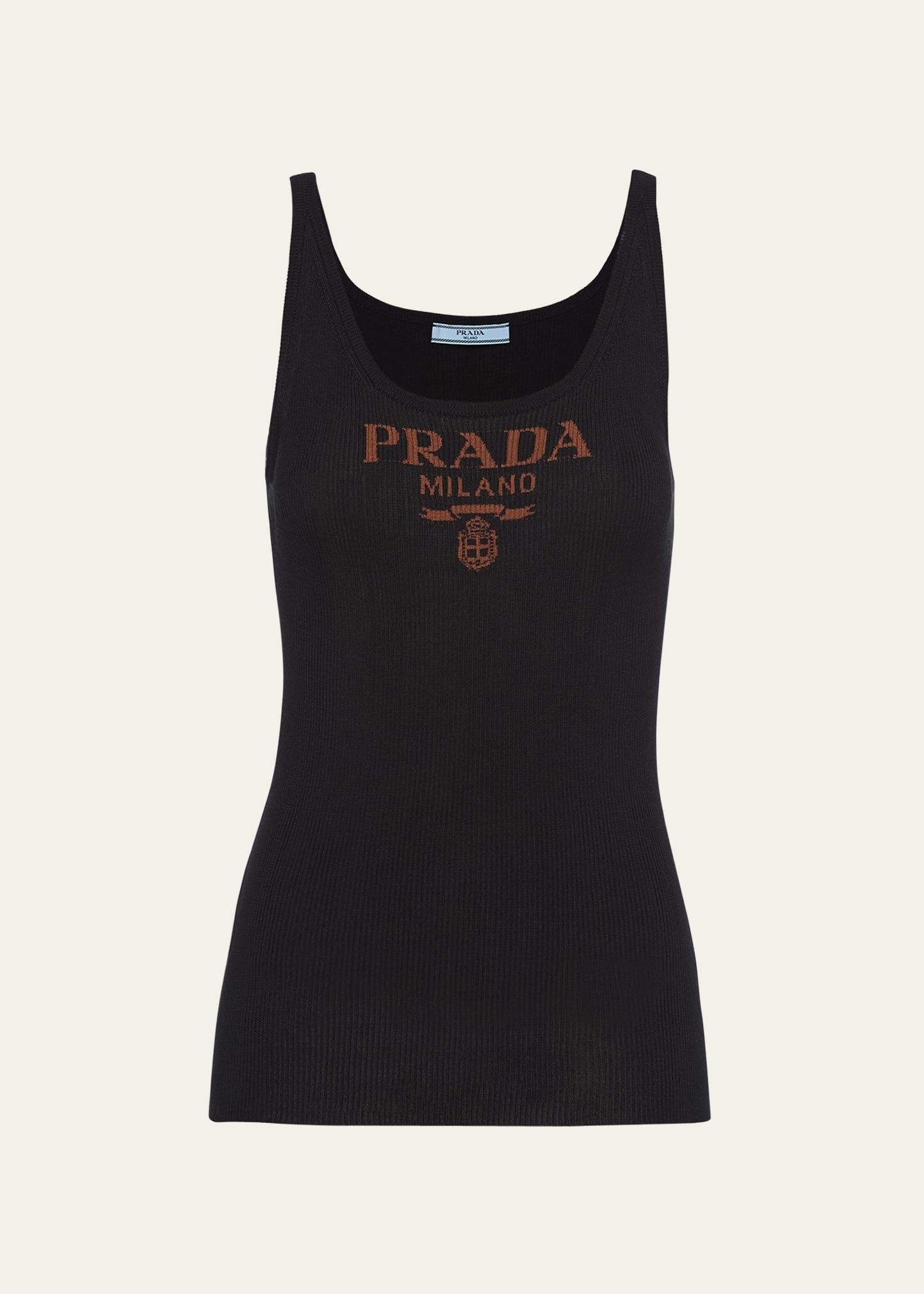 Logo-Print Slim Knit Tank Top - 1