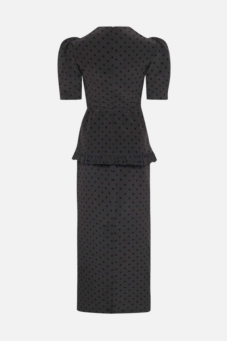 POLKA DOT PRINT SILK DRESS WITH RUFFLE DETAILS - 2
