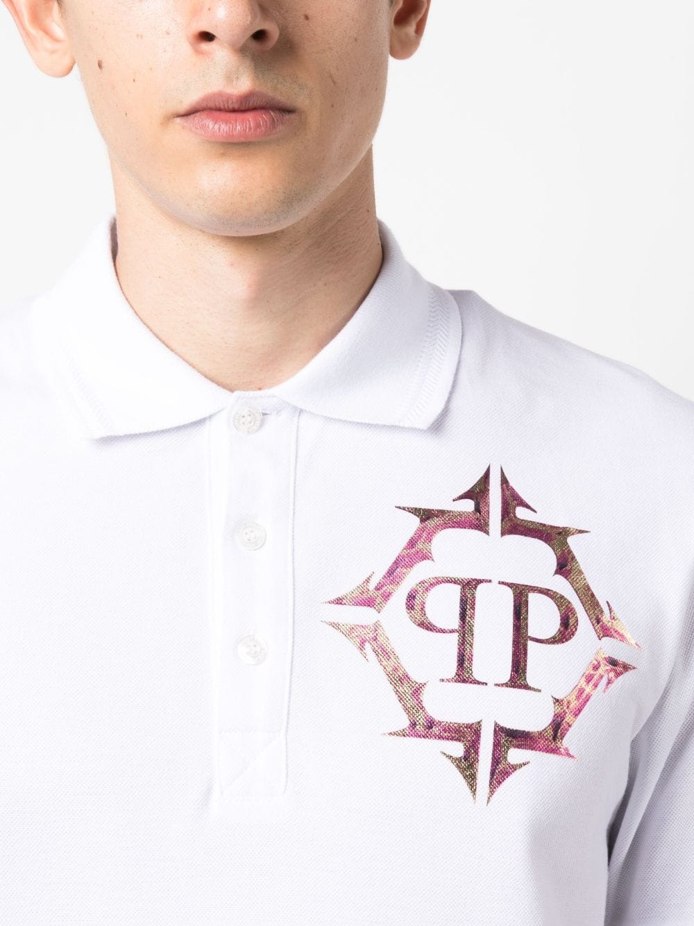 logo-print cotton polo shirt - 5