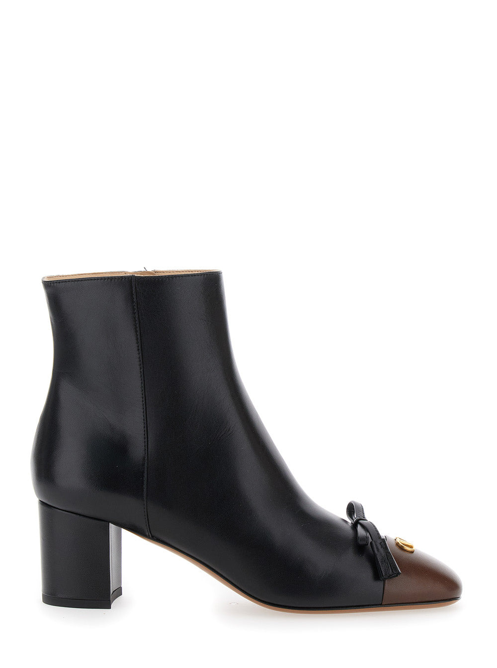 Valentino Garavani Women Bootie | Vg Valet Du Roi | T. 60 | Capretto/Antique Brass Logo - 1