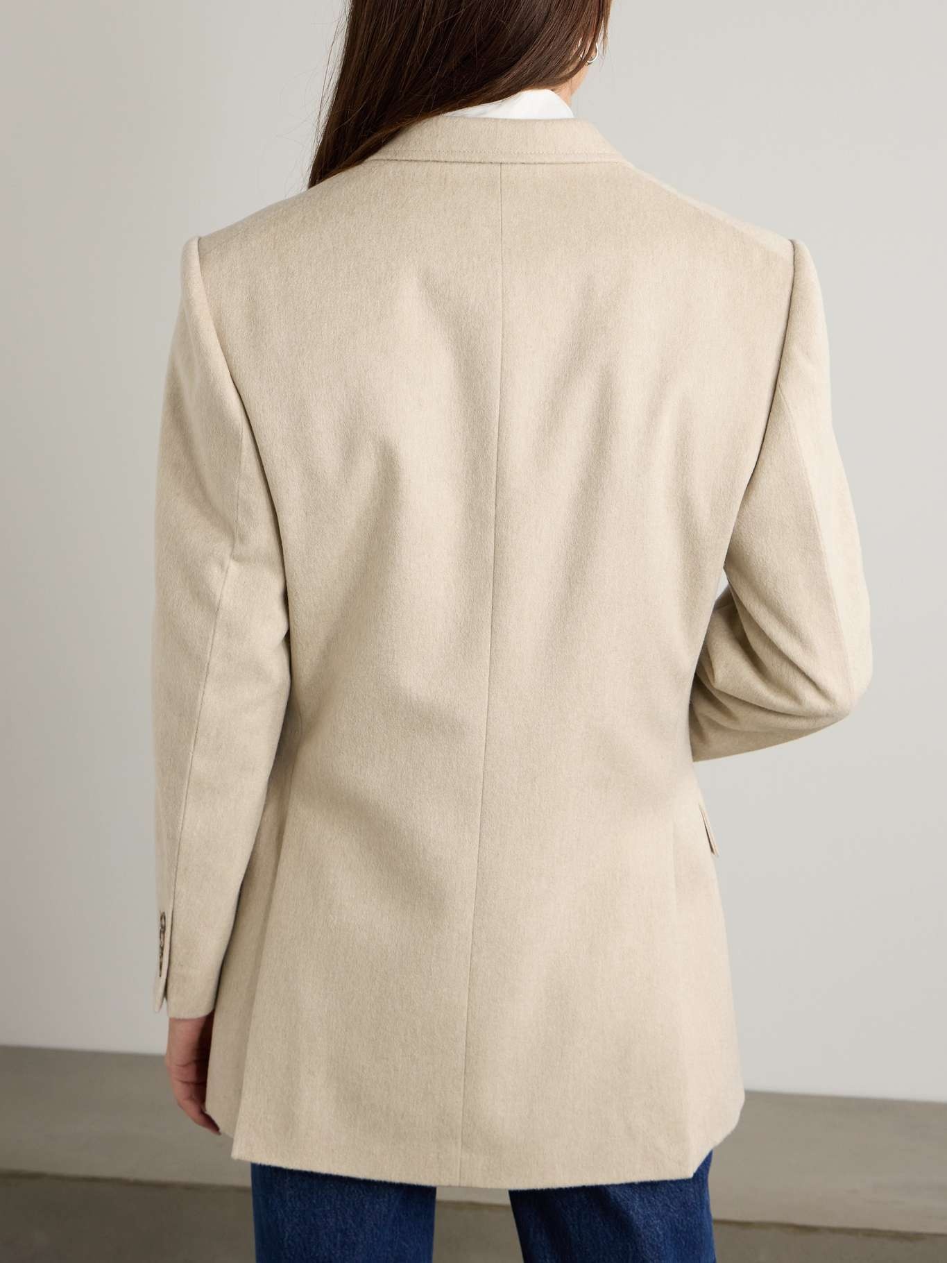 Double-breasted wool and cashmere-blend blazer - 4