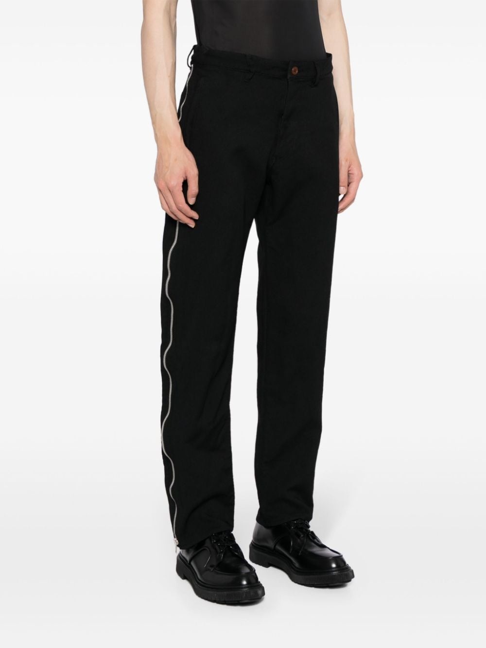 zip-up tapered trousers - 4