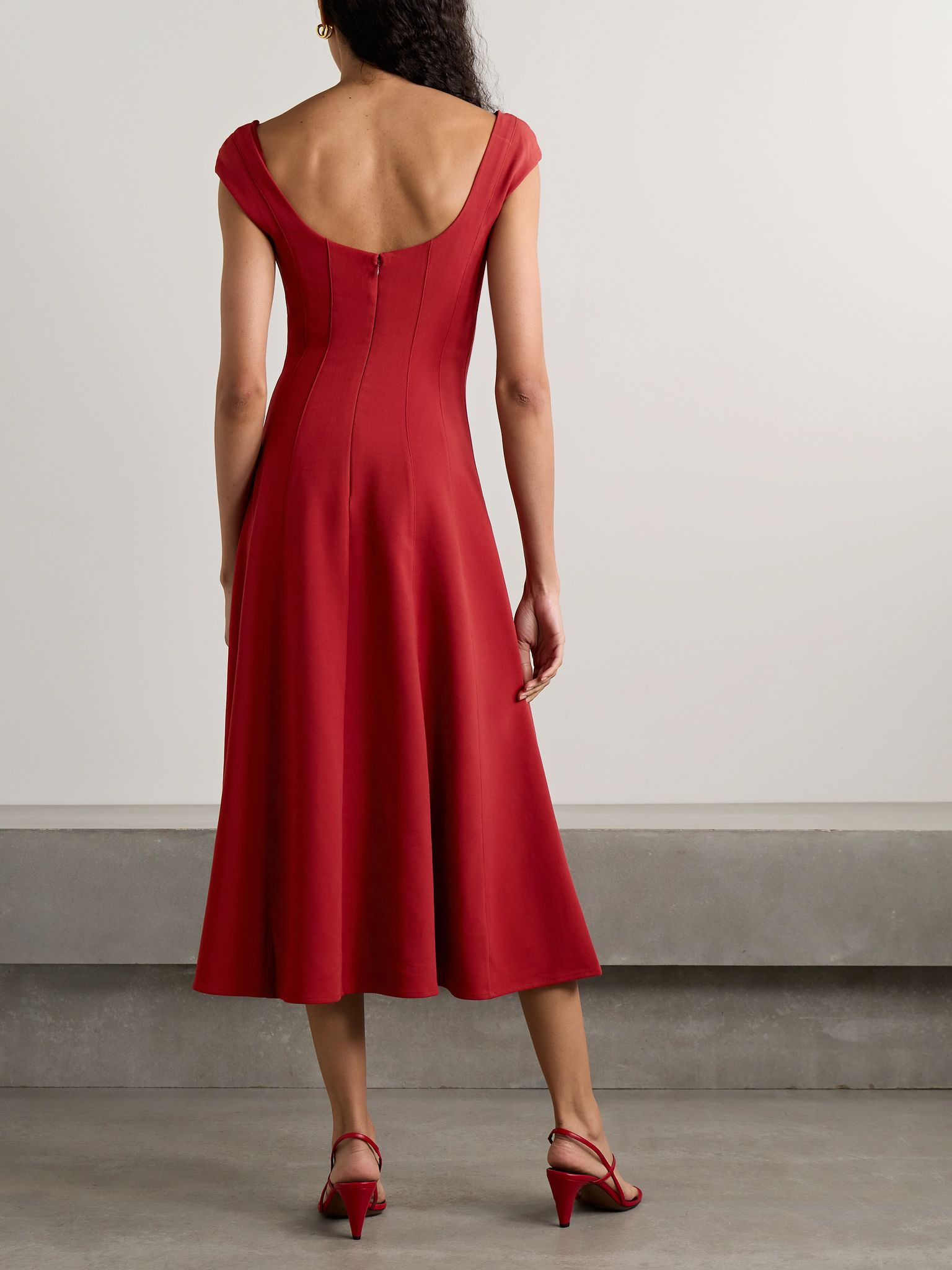 Charlotte woven midi dress Red - 3