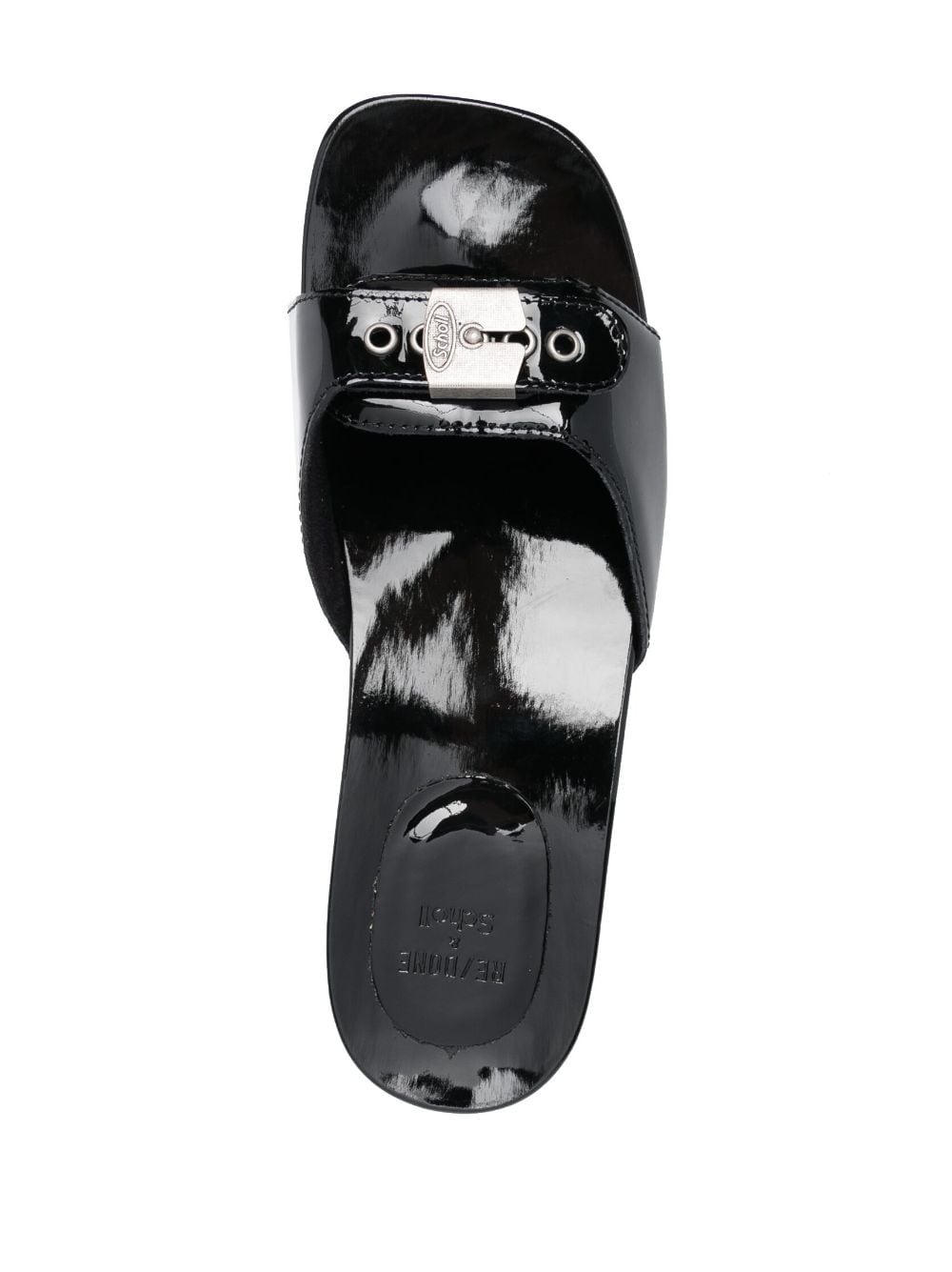 patent-finish leather mules - 4