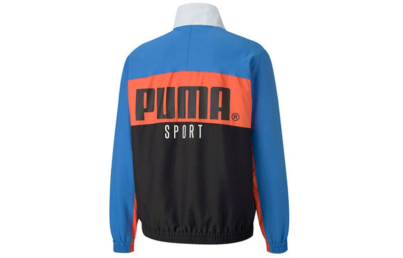 PUMA PUMA Logo Printing Contrasting Colors Jacket Blue 597368-41 outlook
