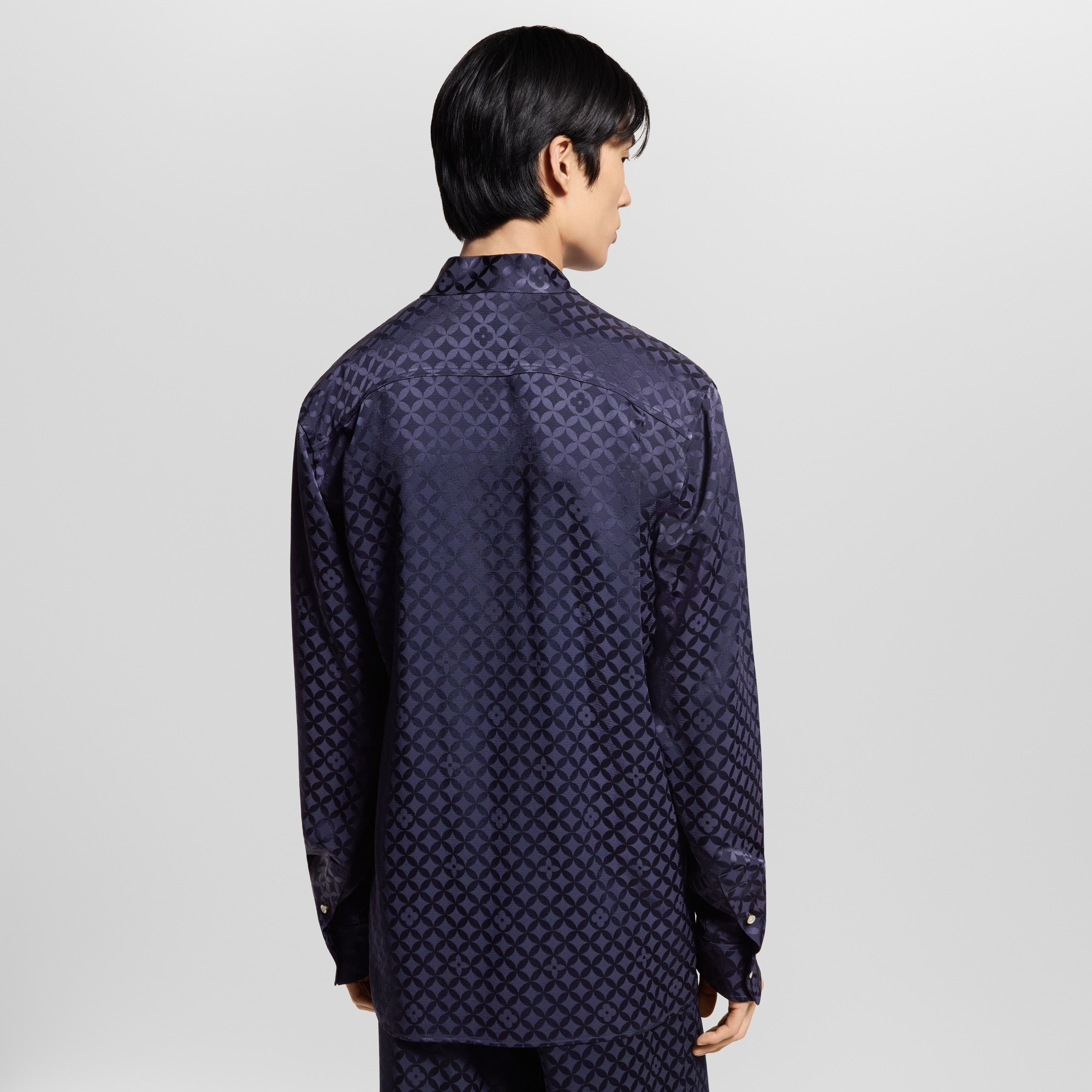 Graphic Jacquard Long-Sleeved Kimono Shirt - 4