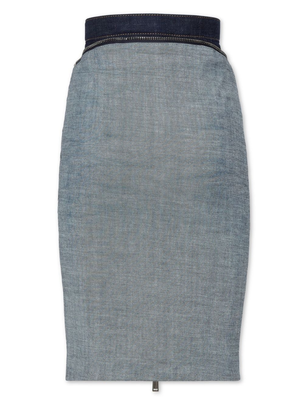 denim pencil skirt - 2