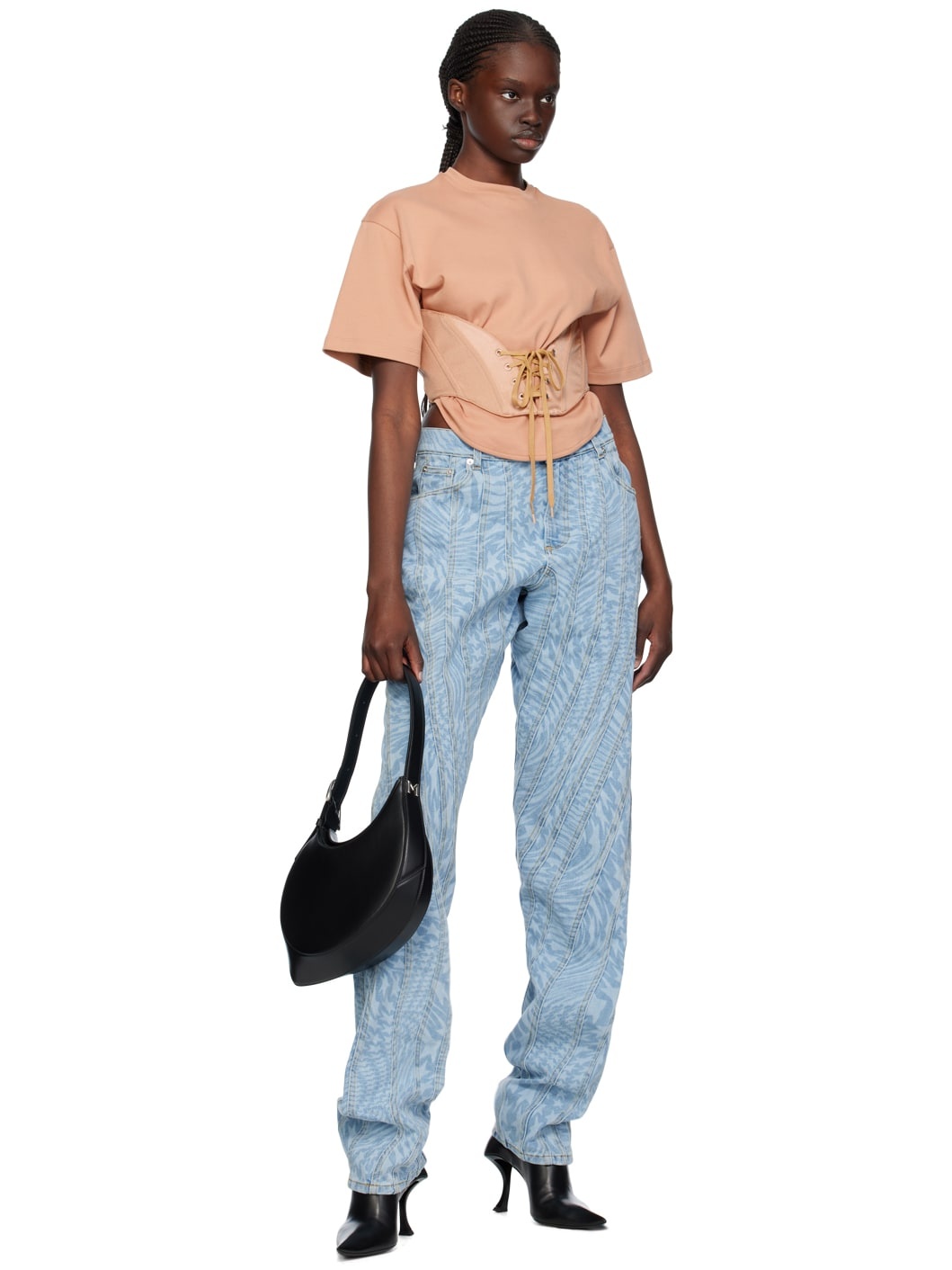 Tan Lace-Up T-Shirt - 4