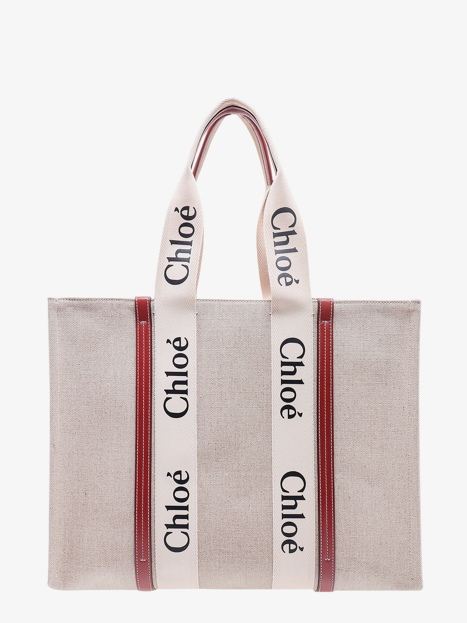 CHLOE' - Chloe' Linen Shoulder Bag With Logo Print. This Bag Is Made With Lower Environmental Impact Material - 1