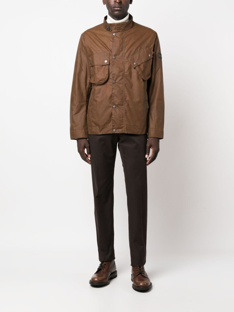 Barbour buckle-collar cotton lightweight jacket outlook