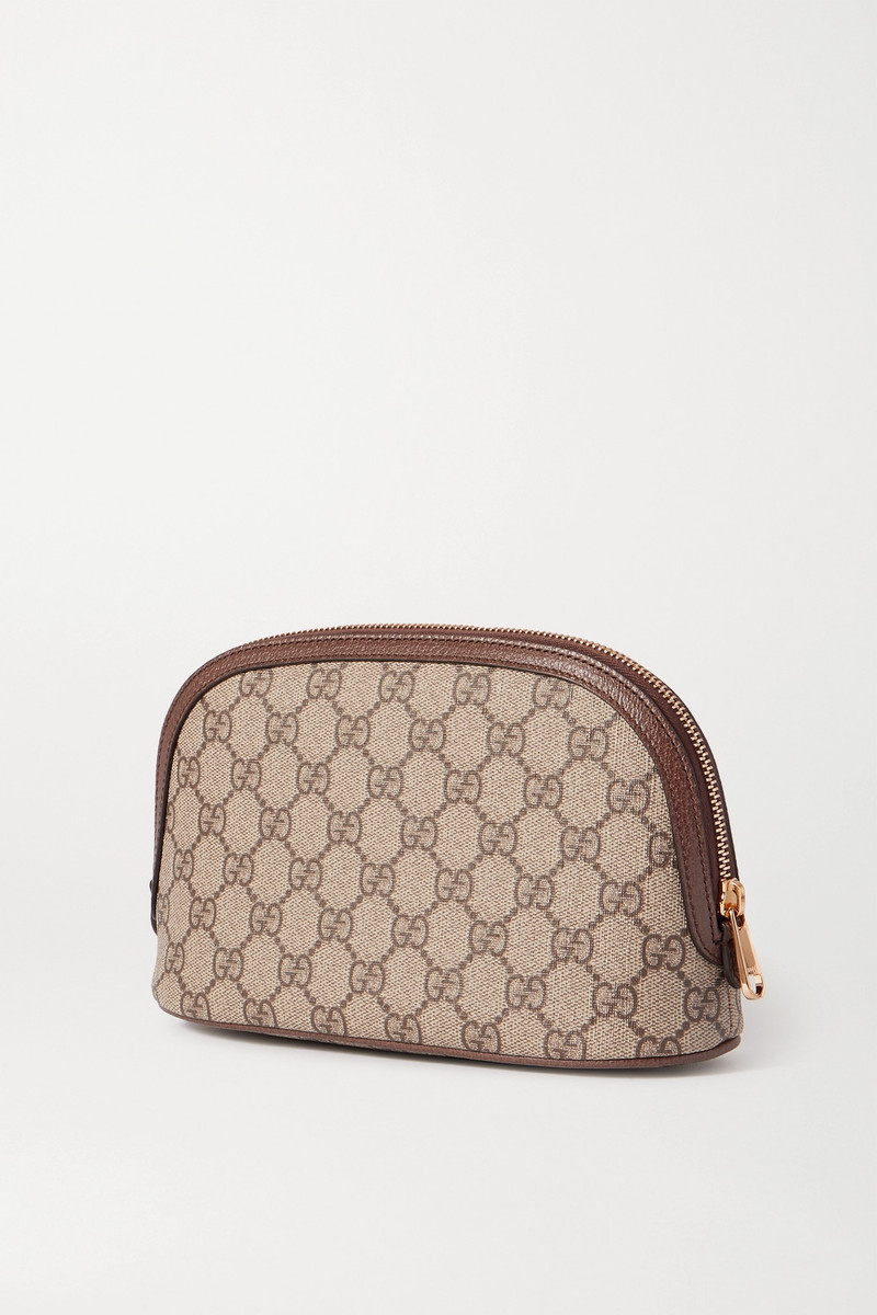 GUCCI Leather-trimmed printed coated-canvas cosmetics case outlook
