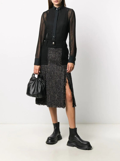 sacai tweed panel skirt outlook