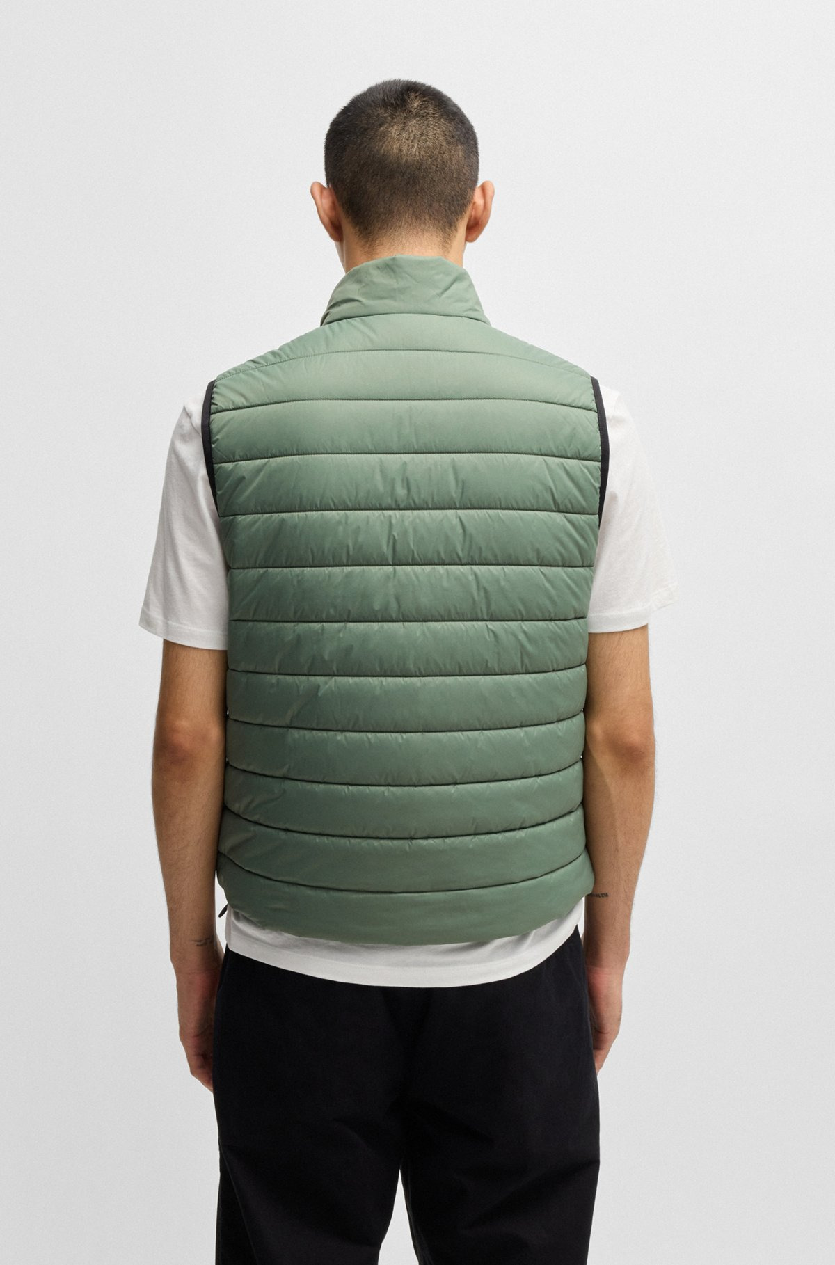 WATER-REPELLENT SLIM-FIT GILET WITH LOGO DETAIL - 4