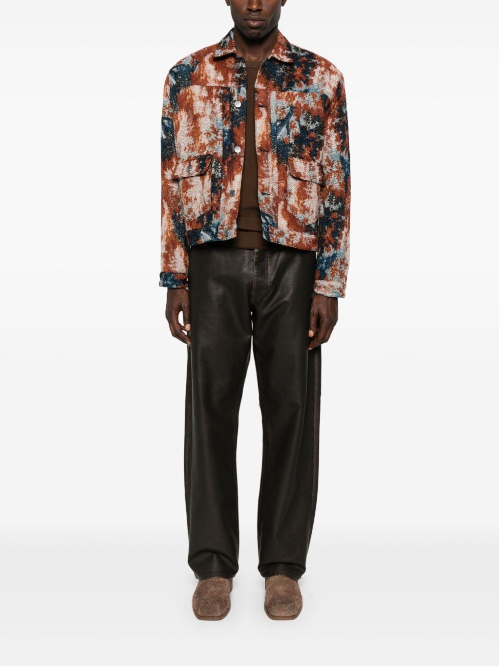 abstract-print shirt jacket - 2