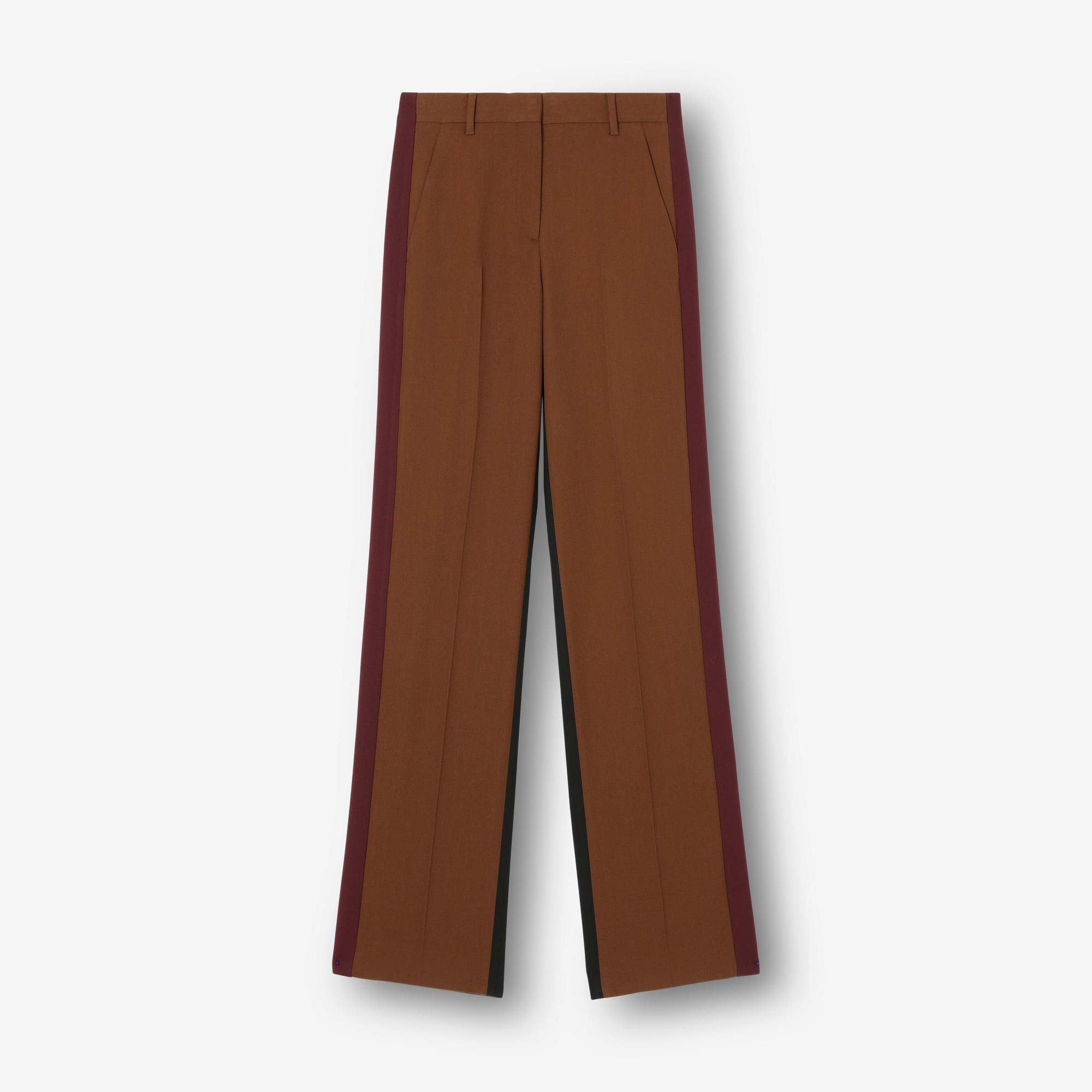 Colour Block Wool Blend Tailored Trousers - 1