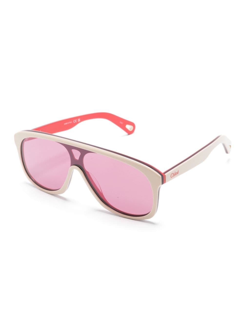shield-frame logo-engraved sunglasses - 2