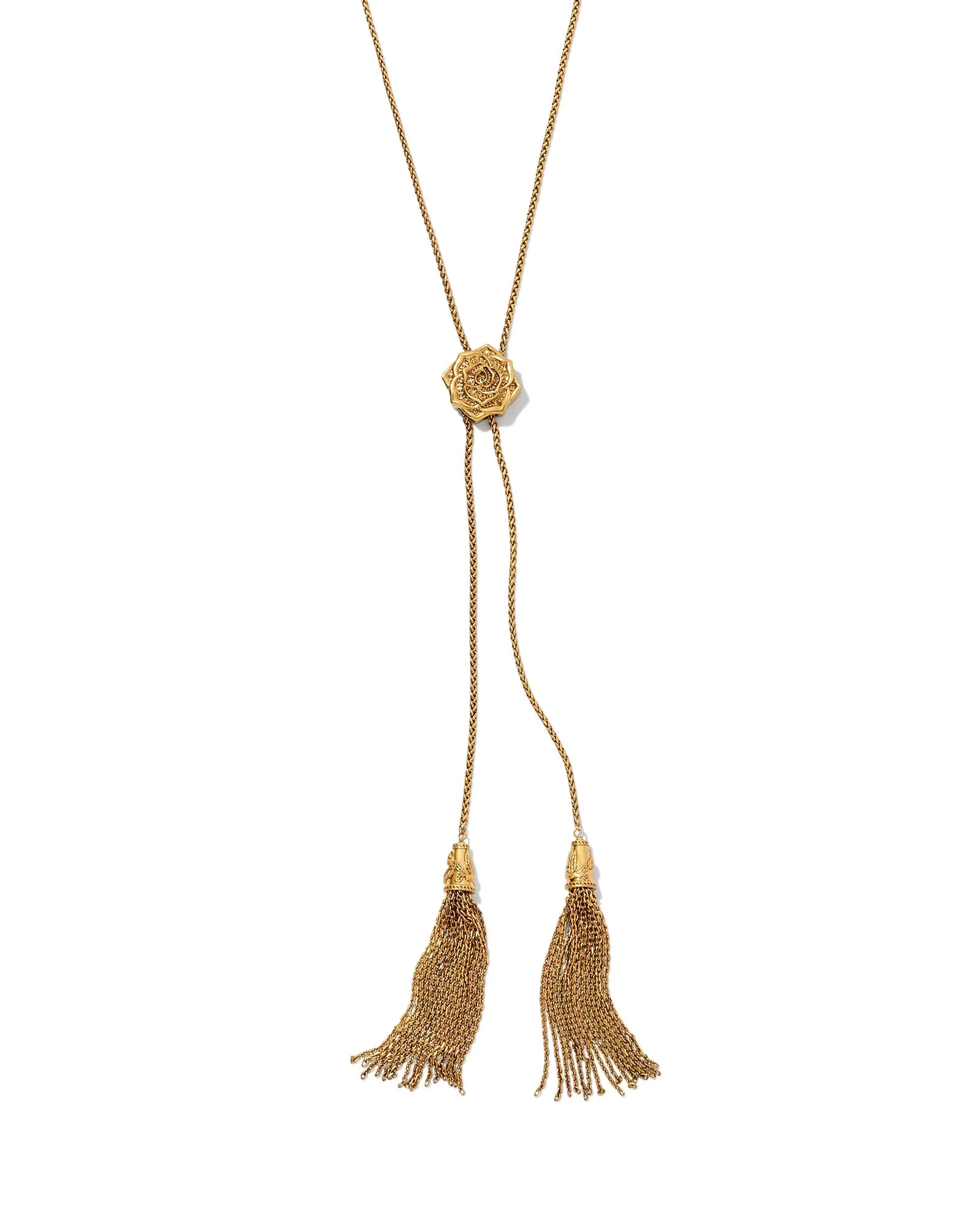 Ansel Rose Bolo Necklace in Vintage Gold - 1