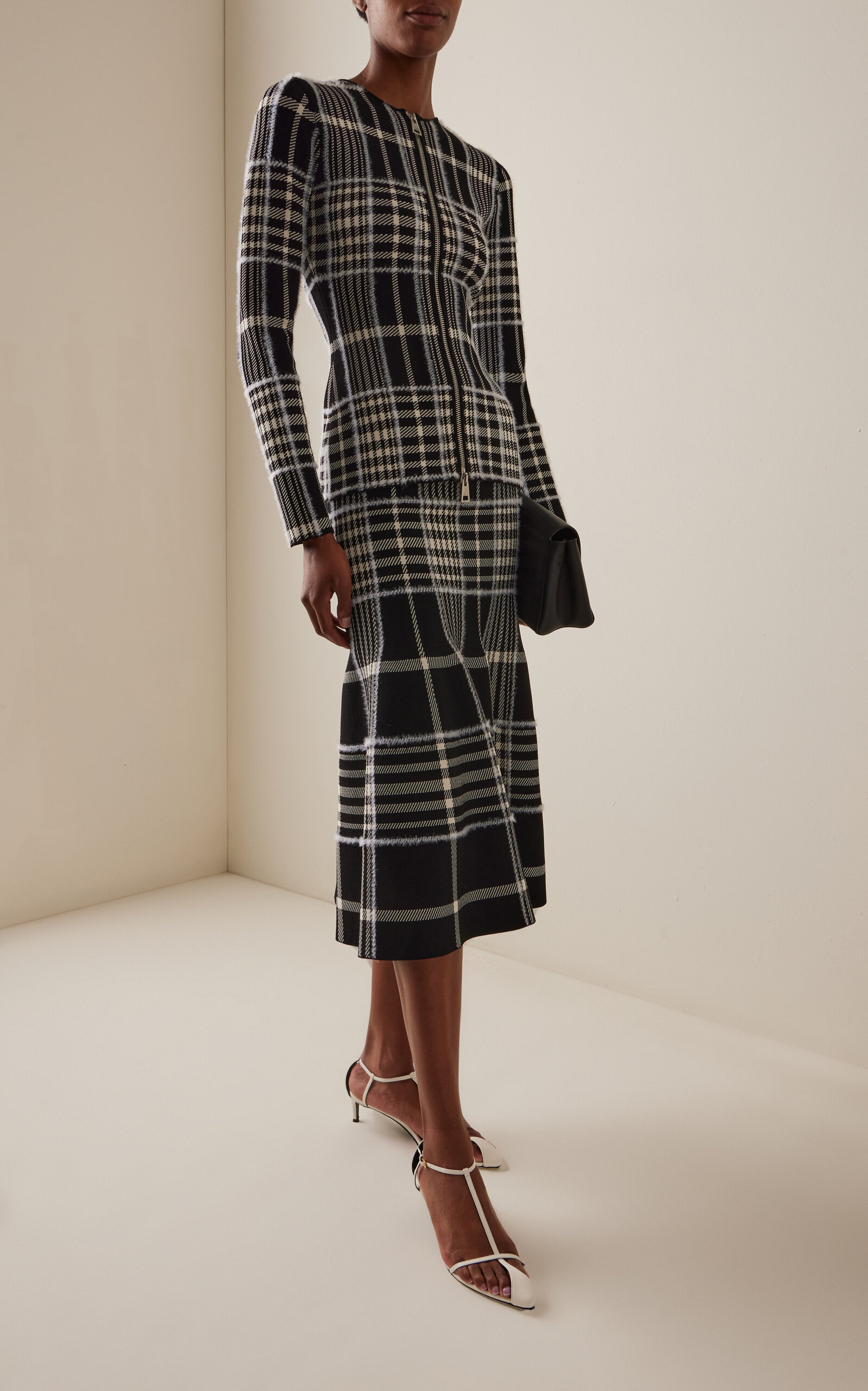 The Greer Plaid-Jacquard Cardigan black - 3