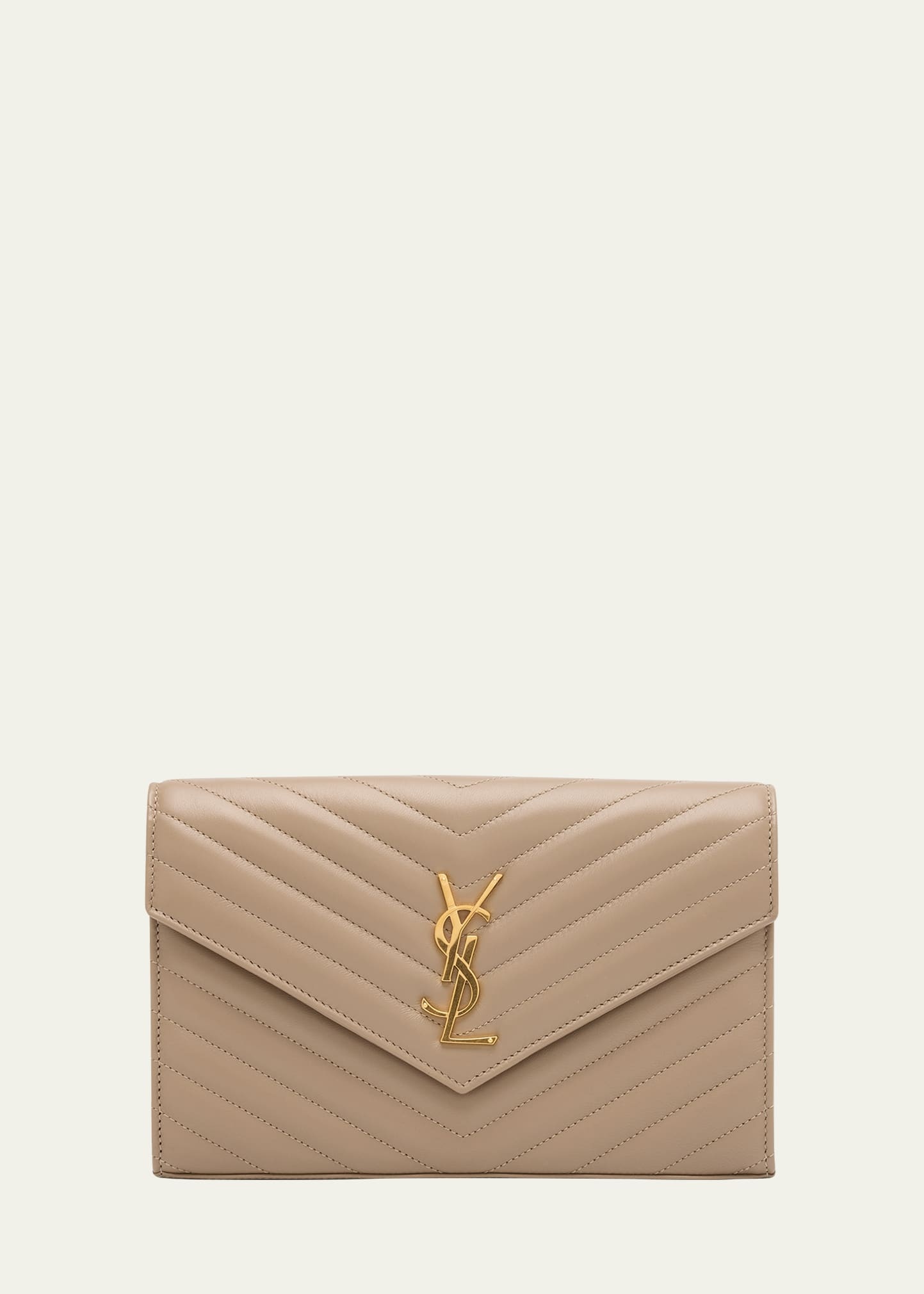 YSL Monogram Large Wallet on Chain in Smooth Leather - 1